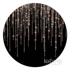 Lofaris Glitter Rose Gold Black Happy Birthday Circle Backdrop