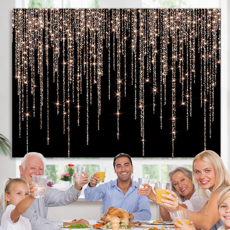 Lofaris Glitter Rose Gold Golden Black Birthday Background