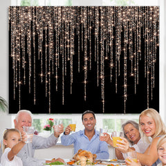 Lofaris Glitter Rose Gold Golden Black Birthday Background
