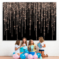 Lofaris Glitter Rose Gold Golden Black Birthday Background