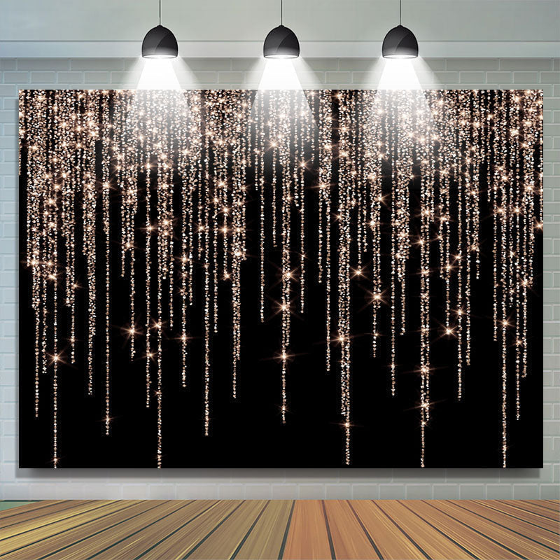 Lofaris Glitter Rose Gold Golden Black Birthday Background