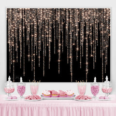 Lofaris Glitter Rose Gold Golden Black Birthday Background