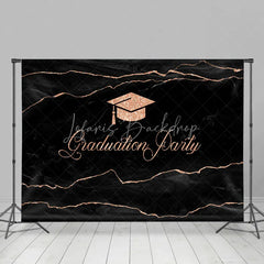 Lofaris Glitter Rose Gold Lines Graduation Party Backdrop