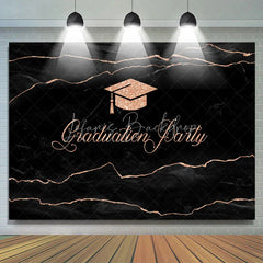 Lofaris Glitter Rose Gold Lines Graduation Party Backdrop