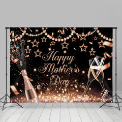 Lofaris Glitter Rose Gold Pearl Star Happy Mothers Day Backdrop