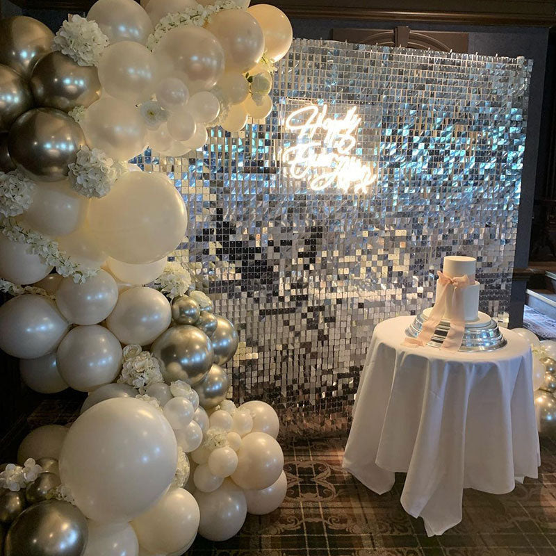 Lofaris Glitter Sequin Shimmer Wall Backdrop Panels for Party Decor Anniversary Birthday Bridal Shower