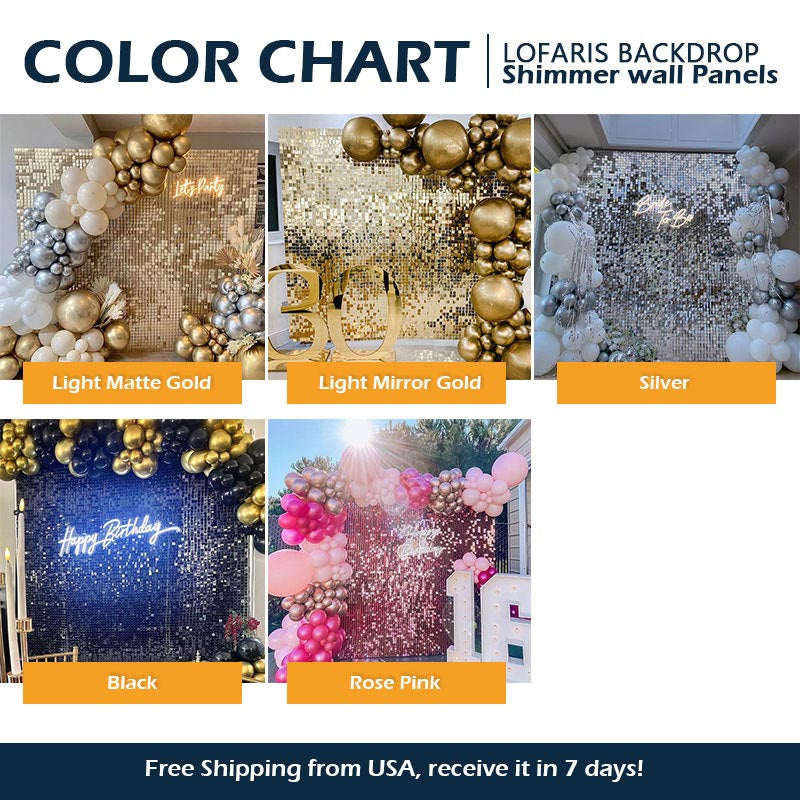 Lofaris Shimmer Wall Decoration Sequins Backdrop Best For Event Decor