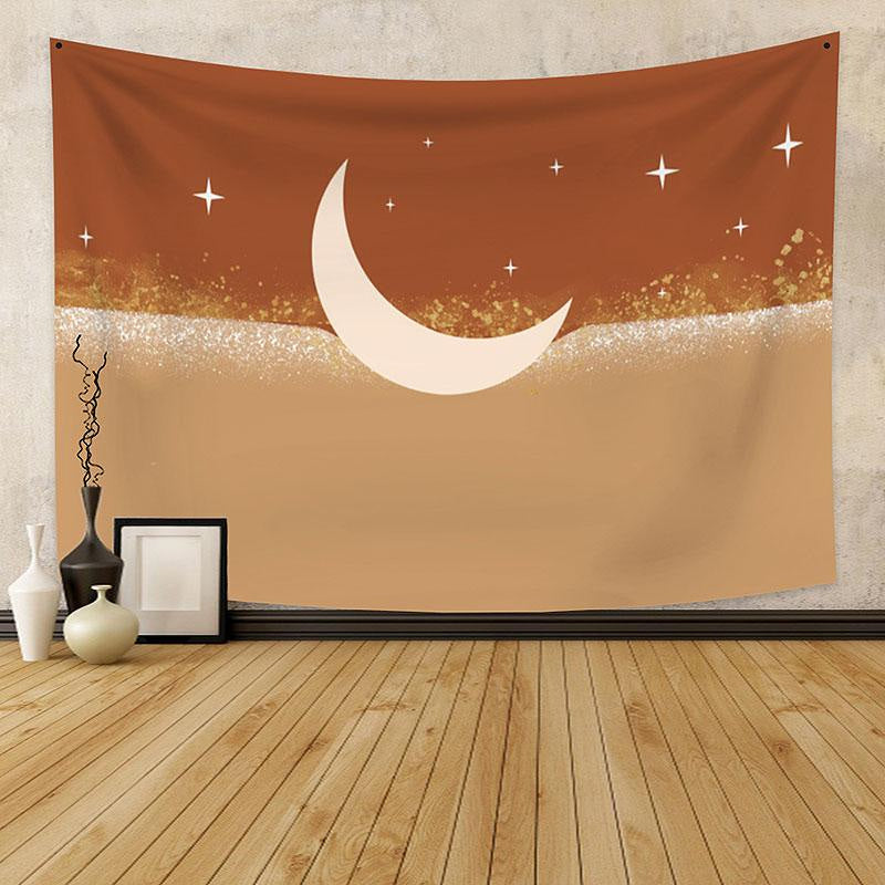 Lofaris Glitter Star Moon Still Life Landscape Wall Tapestry