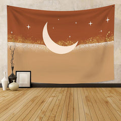 Lofaris Glitter Star Moon Still Life Landscape Wall Tapestry