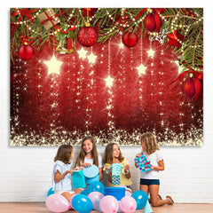 Lofaris Glitter Stars and Jingle-Bell Christmas Tree Backdrop