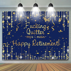 Lofaris Glitter Stars Gold Blue Backdrop For Retirement