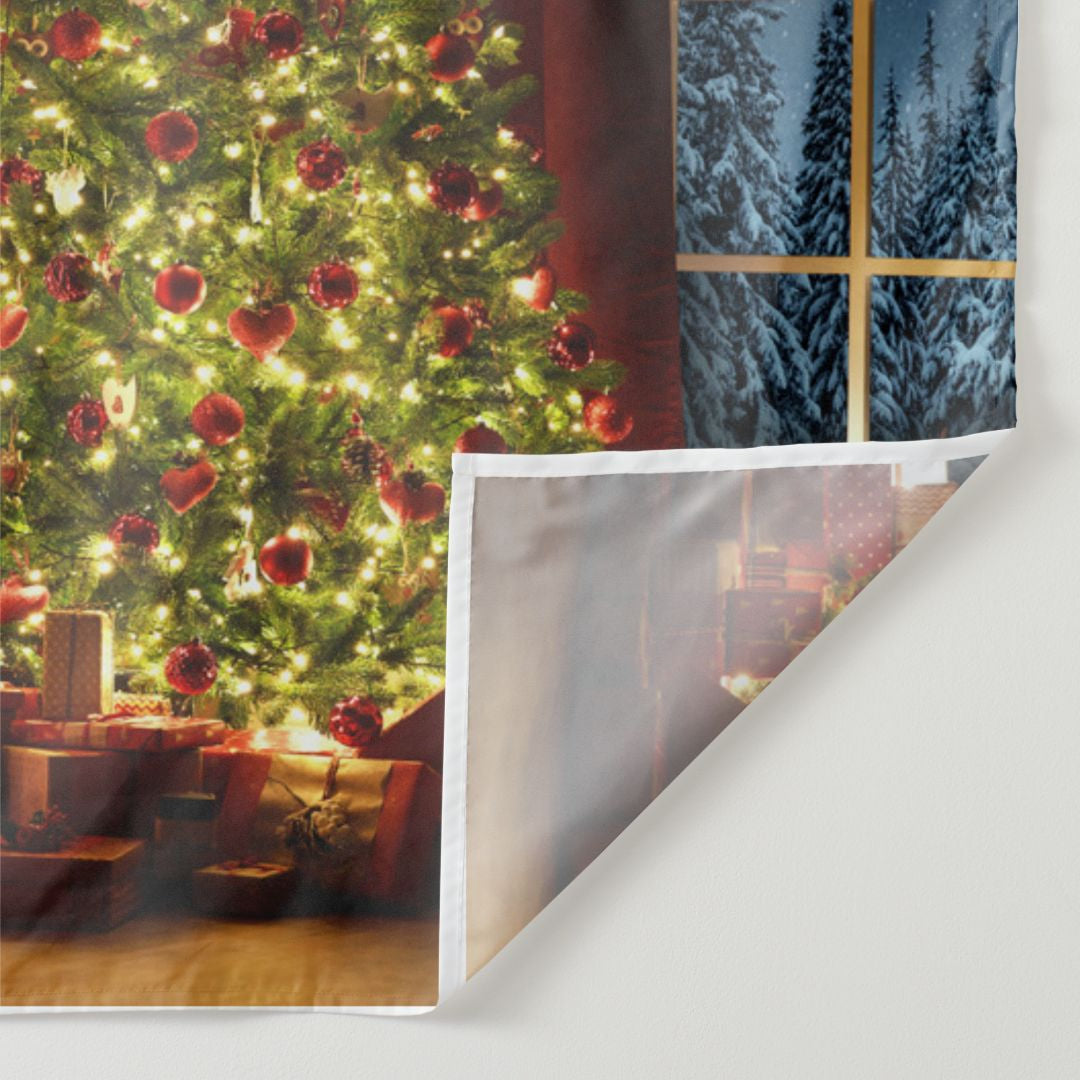 Lofaris Glitter Warm House Christmas Day Decoration Backdrop