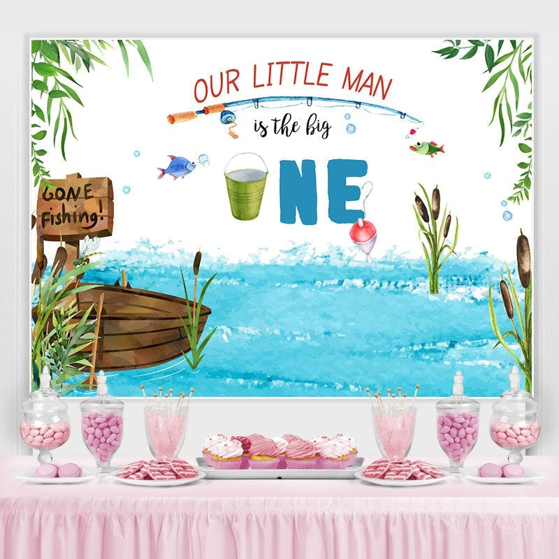 Lofaris Go Fishing 1st Birthday party Photoshoot Backdrops