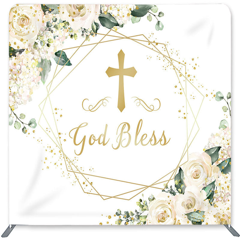 Lofaris God Bless Flower Double-Sided Backdrop for Wedding