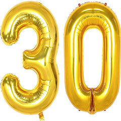 Lofaris Gold 30 Number Balloons DIY Birthday Anniversary Party Decoration