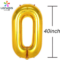 Lofaris Gold 30 Number Balloons DIY Birthday Anniversary Party Decoration