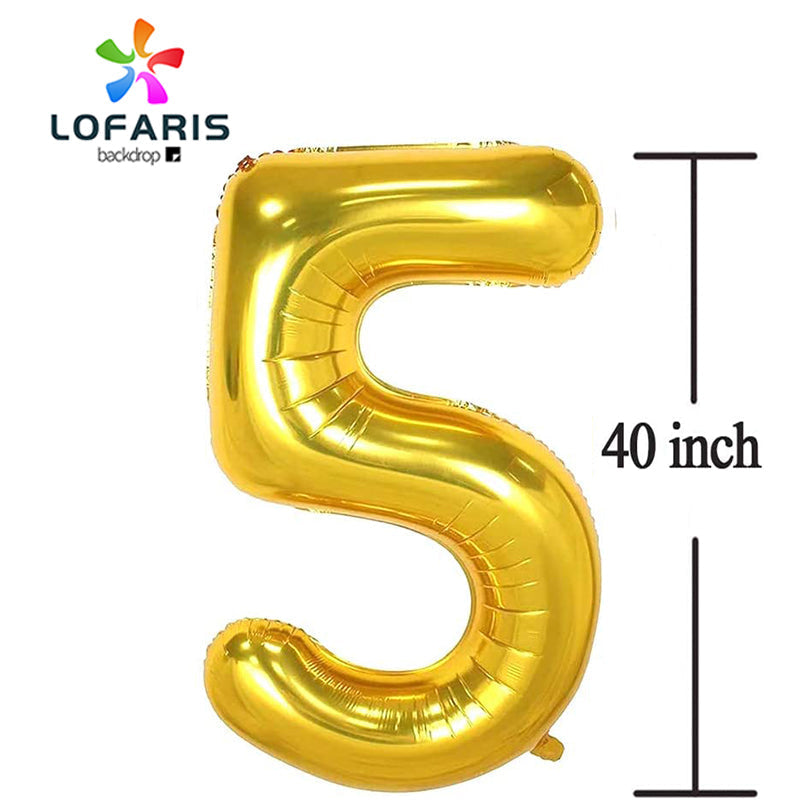 Lofaris Gold 50 Number Balloons Big Giant DIY Birthday Party Decoration