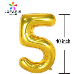 Lofaris Gold 50 Number Balloons Big Giant DIY Birthday Party Decoration