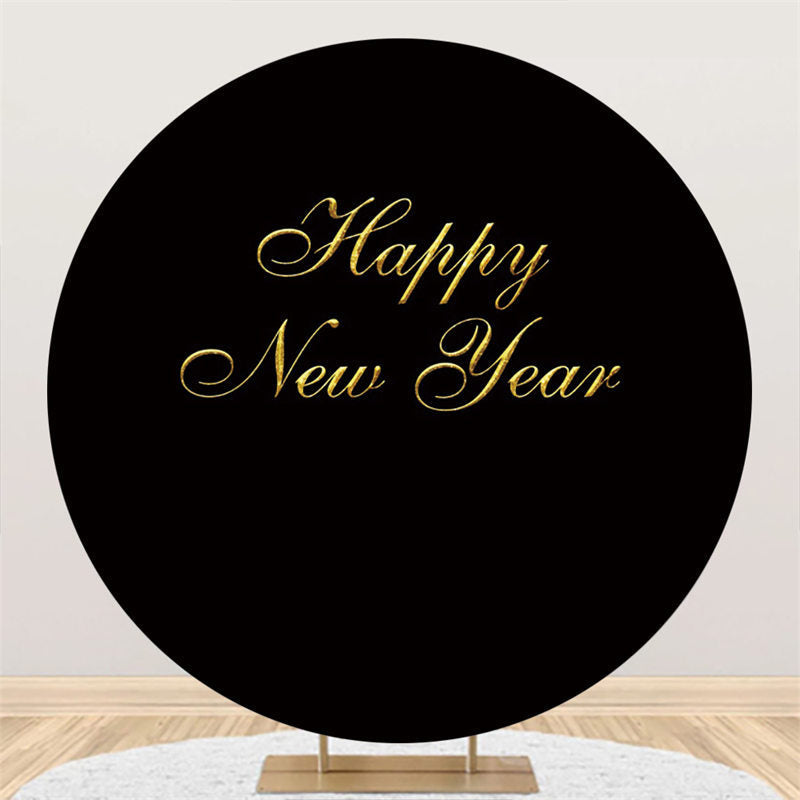 Lofaris Gold And Black Happy New Year Round Backdrop For Party