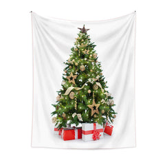 Lofaris Gold Bauble Christmas Tree With Gift Wall Tapestry