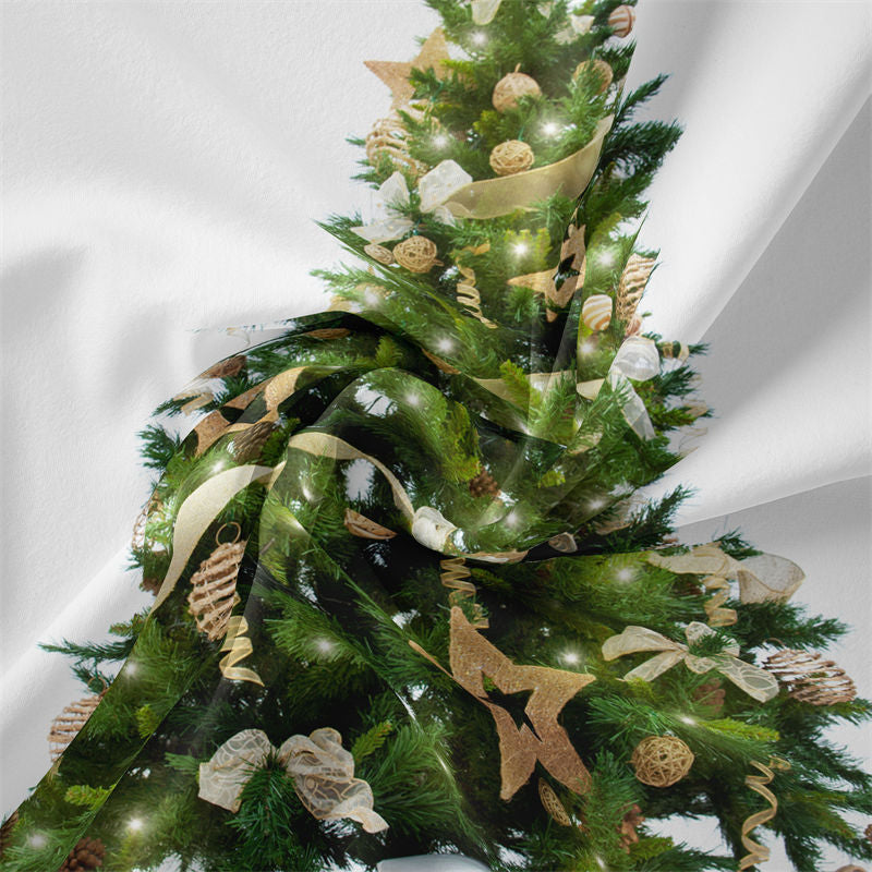 Lofaris Gold Bauble Christmas Tree With Gift Wall Tapestry