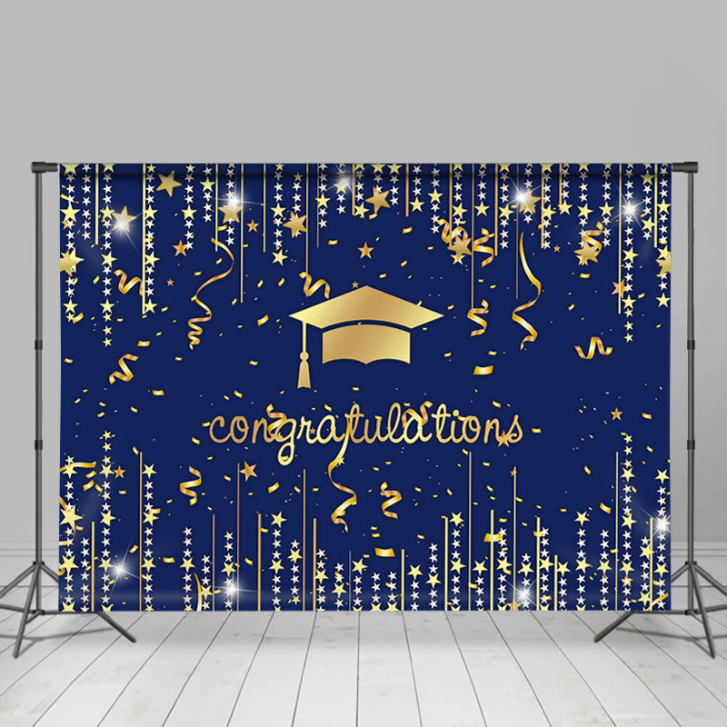 Lofaris Gold Bright Star 2022 Congratulation Dark Blue Backdrop
