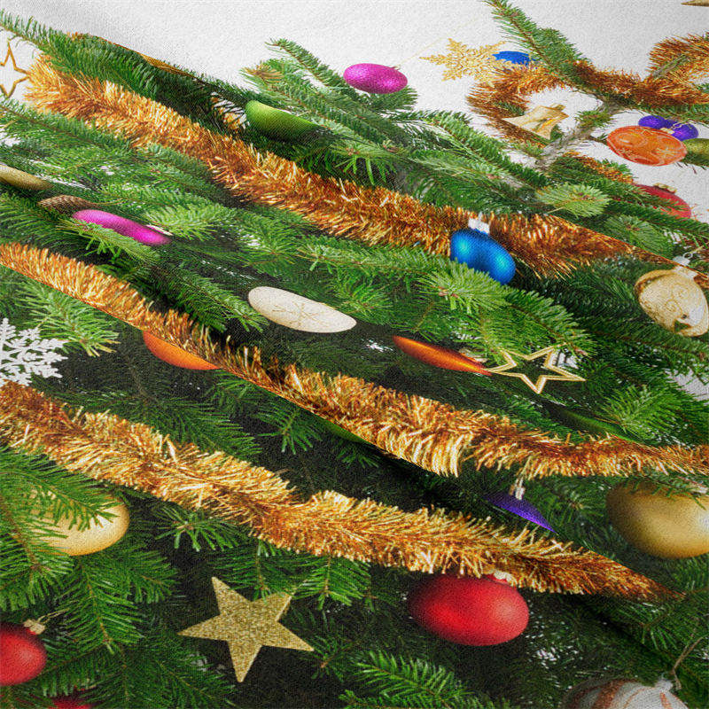 Lofaris Gold Colorful Bauble Christmas Tree Wall Tapestry