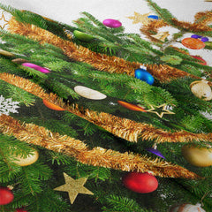 Lofaris Gold Colorful Bauble Christmas Tree Wall Tapestry