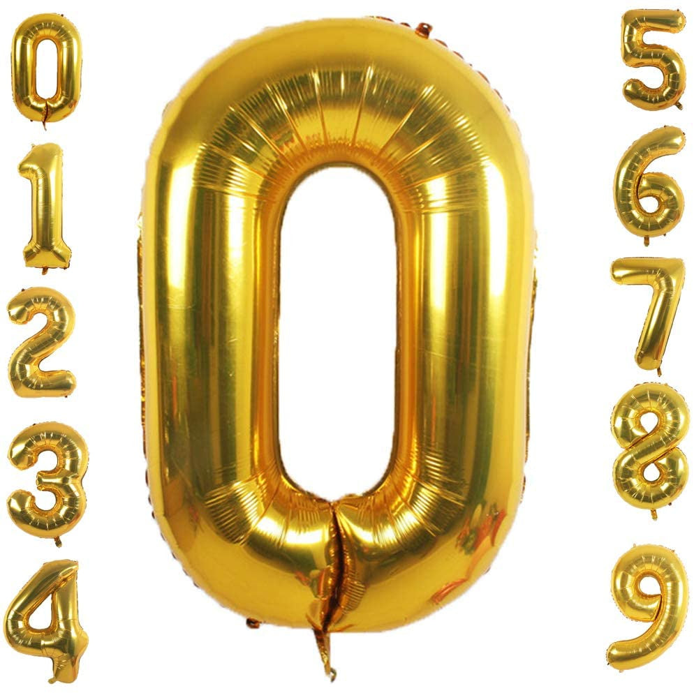 Lofaris Gold DIY Number Foil Mylar Balloons 40 Inch Party Decoration