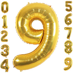 Lofaris Gold DIY Number Foil Mylar Balloons 40 Inch Party Decoration
