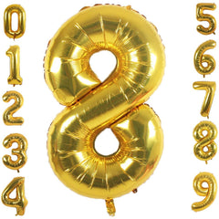 Lofaris Gold DIY Number Foil Mylar Balloons 40 Inch Party Decoration