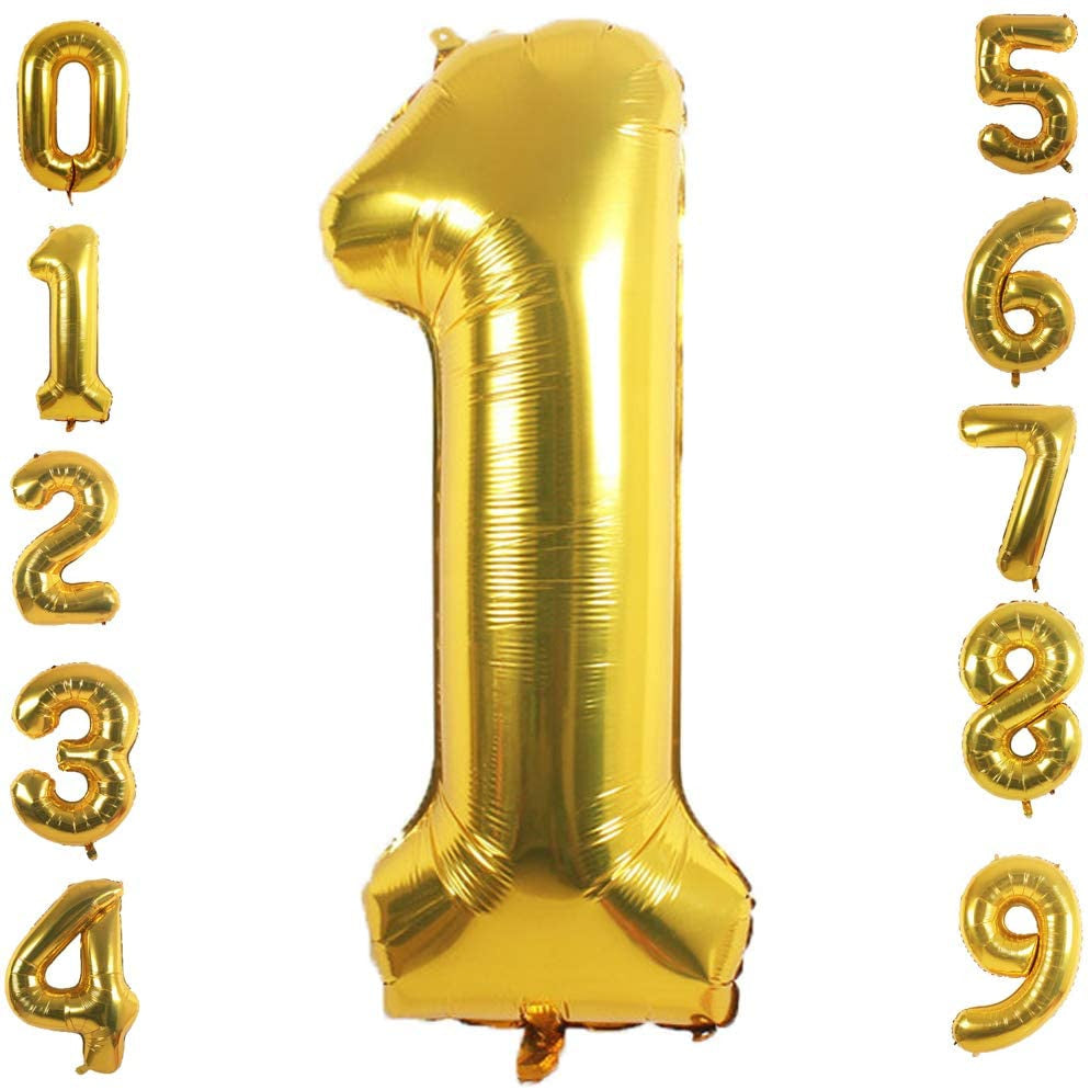 Lofaris Gold DIY Number Foil Mylar Balloons 40 Inch Party Decoration