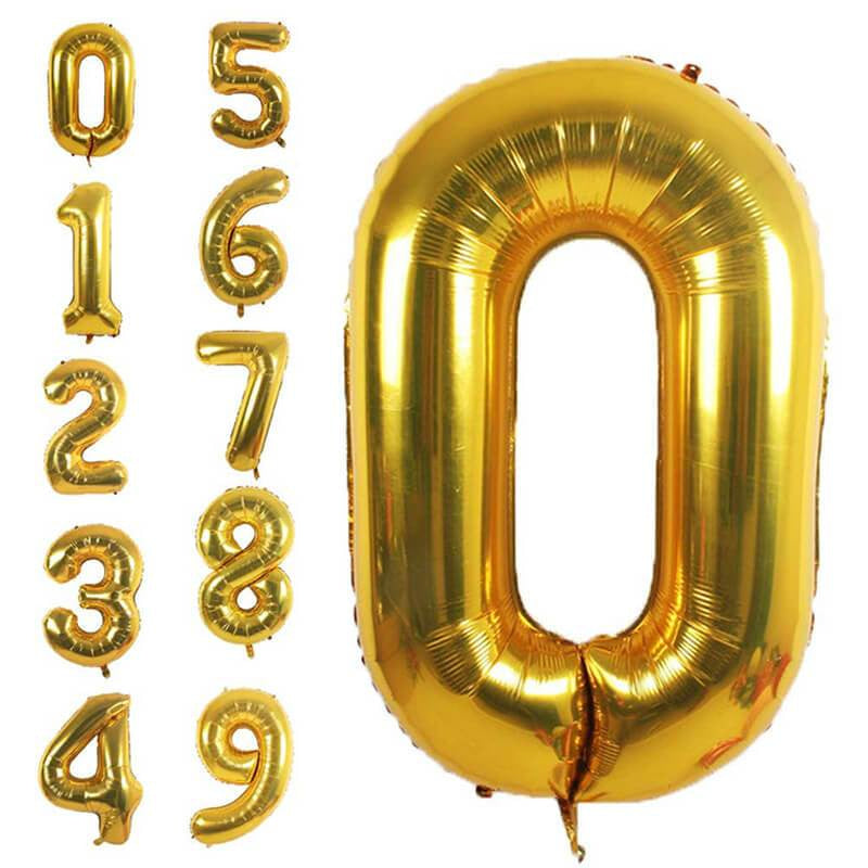 Lofaris Gold DIY Number Foil Mylar Balloons 40 Inch Party Decoration