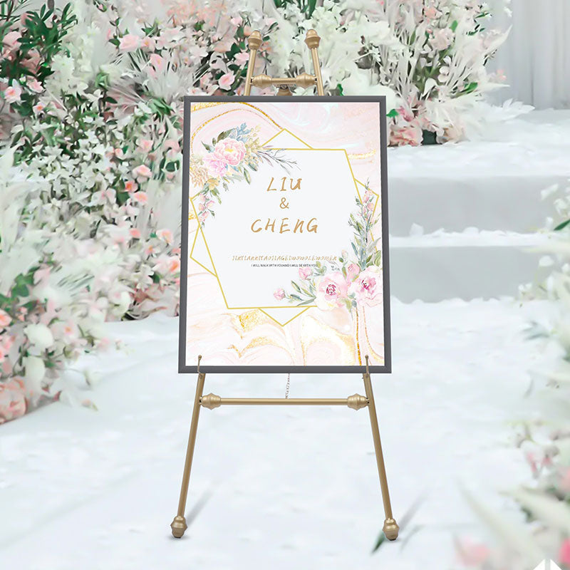 Lofaris Gold Foldable Easel Display Rack For Wedding Party