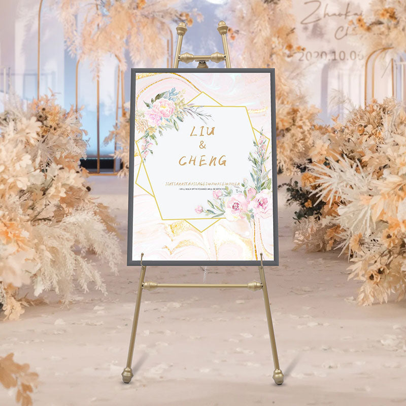 Lofaris Gold Foldable Easel Display Rack For Wedding Party