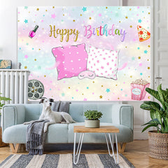Lofaris Gold Glitter And Pink White Pillow Baby Shower Backdrop