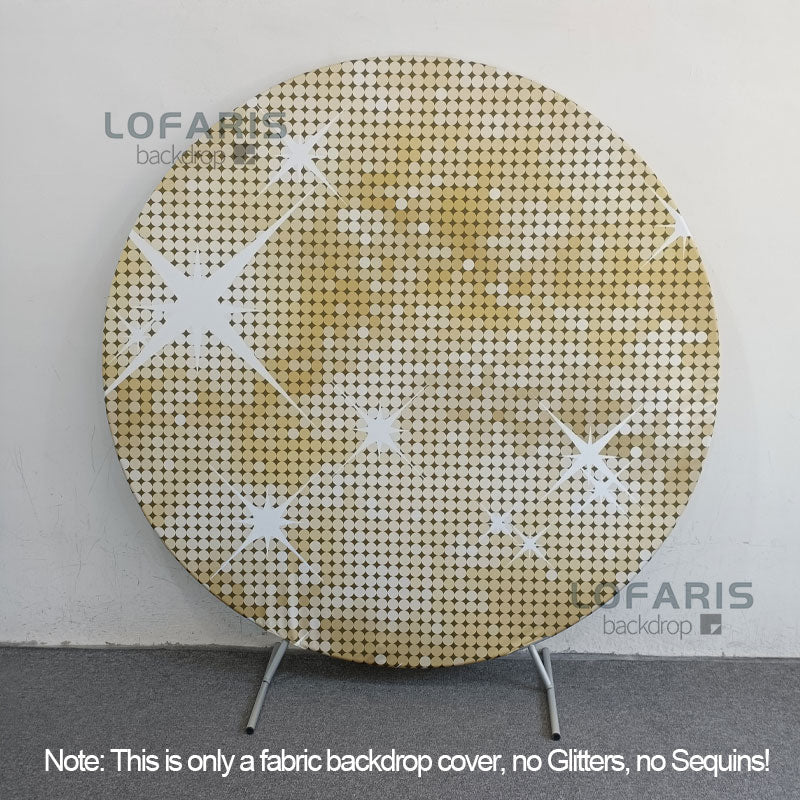 Lofaris Gold Glitter Bokeh Round Birthday Backdrop For Girl