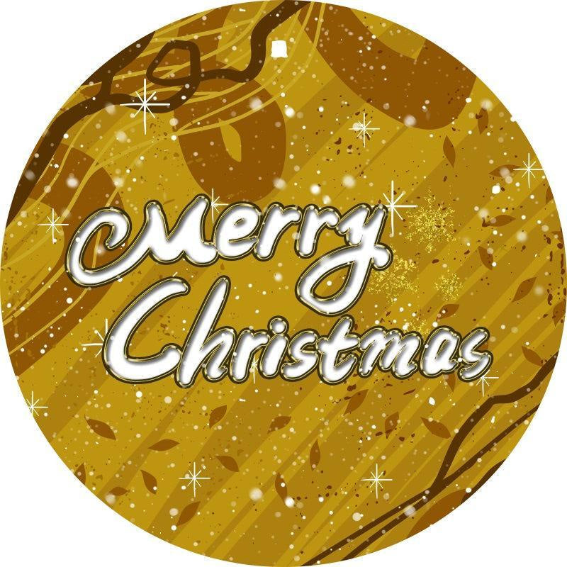 Lofaris Gold Glitter Custom Circle Merry Chrismas Backdrop