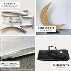 Lofaris Gold Glitter Moon Arch Backdrop for Wedding Decor