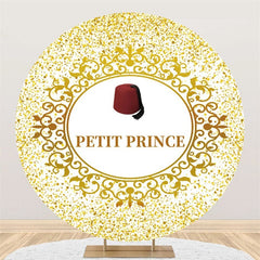 Lofaris Gold Glitter Petit Prince Round Baby Shower Backdorp