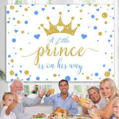 Lofaris Gold Little Prince Is On His Way Baby Shower Backdrop