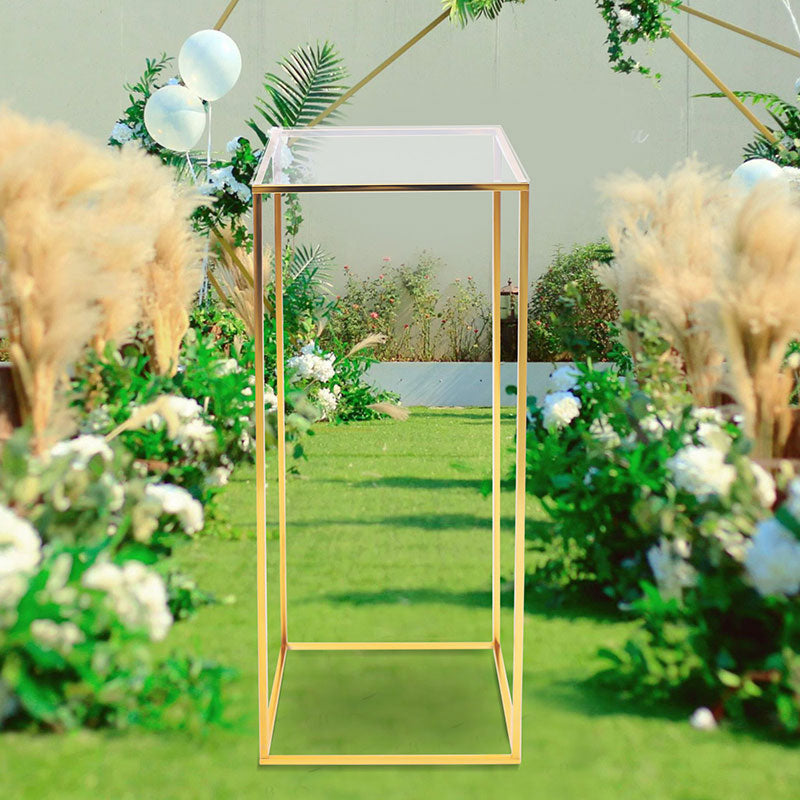 Lofaris Gold Metal Geometric Rectangular Wedding Backdrop Stands