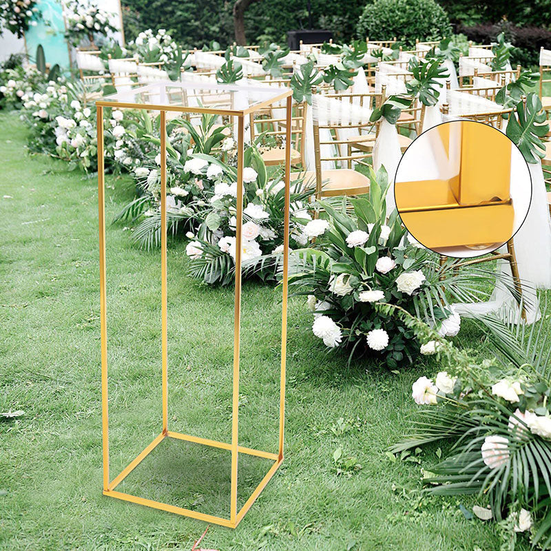 Lofaris Gold Metal Geometric Rectangular Wedding Backdrop Stands