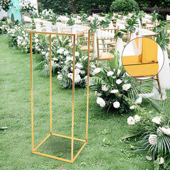 Lofaris Gold Metal Geometric Rectangular Wedding Backdrop Stands