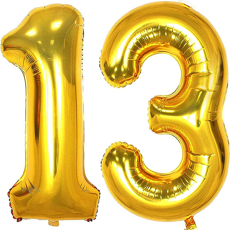 Lofaris Gold Number 13 Balloons 40 Inch DIY For Birthday Party Supplies