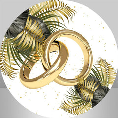 Lofaris Gold Ring And Leaves Round Wedding Backdrop For Party