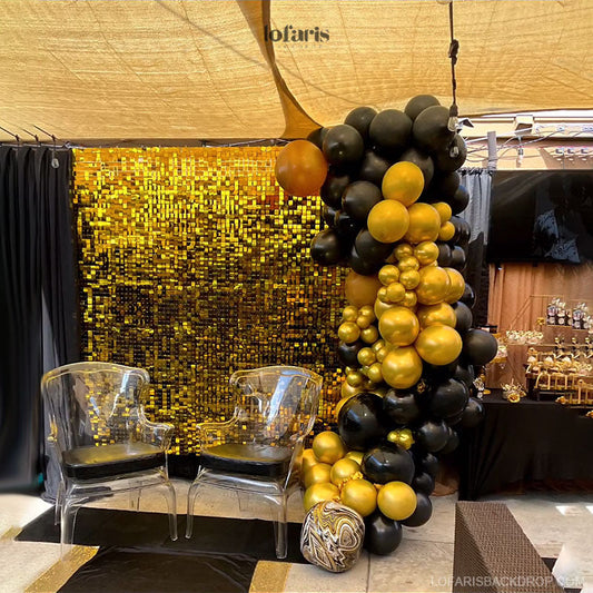 Lofaris Gold Shimmer Wall Panels Party Decorations For Wedding