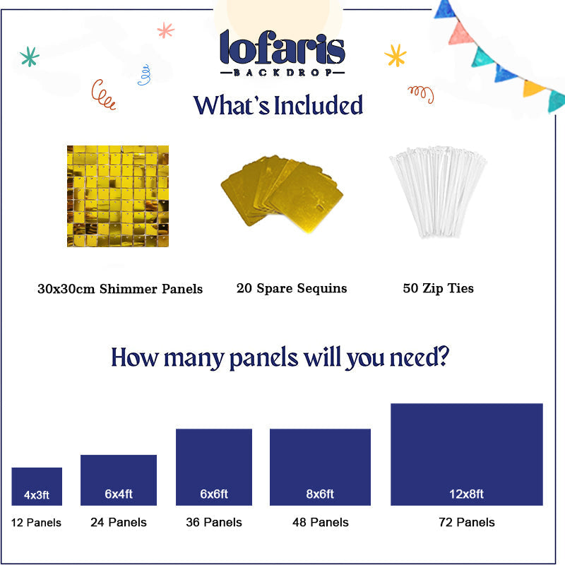 Lofaris Gold Shimmer Wall Panels | Wedding Event Party Decorations