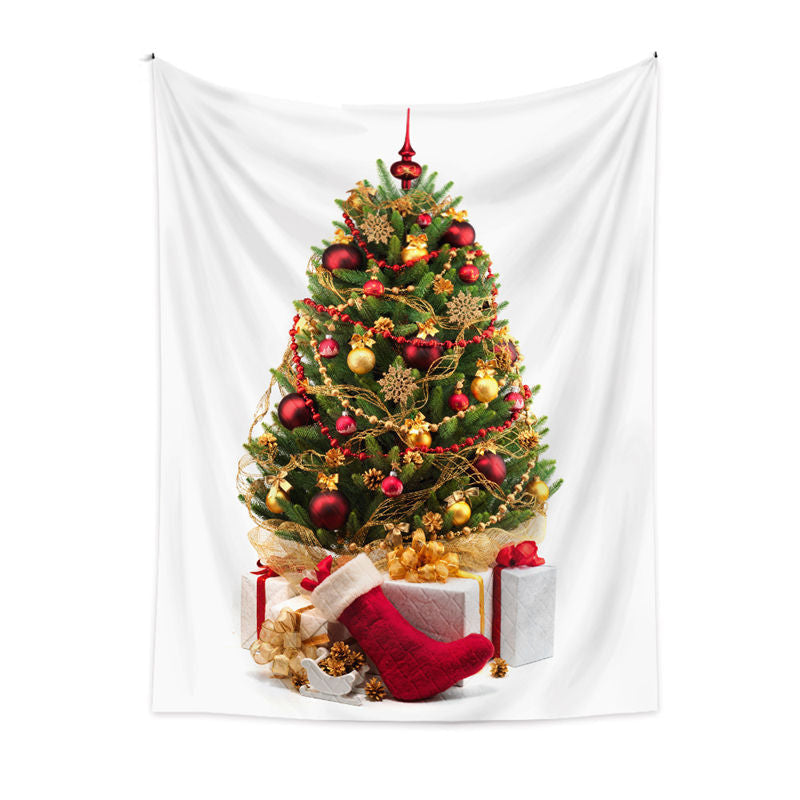 Lofaris Gold Snowflake Christmas Tree Family Wall Tapestry