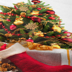 Lofaris Gold Snowflake Christmas Tree Family Wall Tapestry